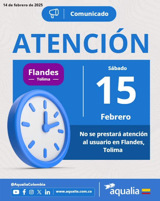 El sábado 15 de febrero no se prestara atención al usuario en Flandes